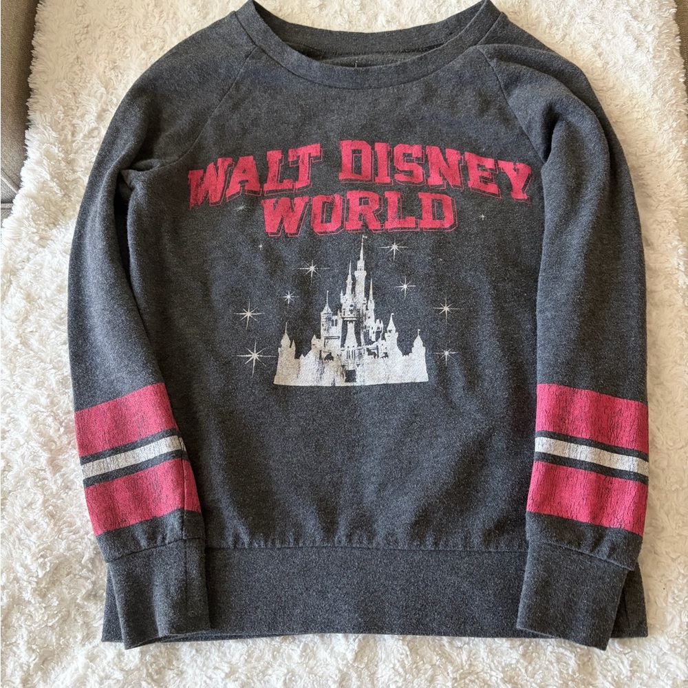 Disney Womens Charcoal and Red Sweatshirt